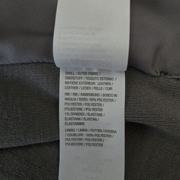 H by Halston Gray Leather Perforated Jacket Women Size 14 - Picture 8 of 8